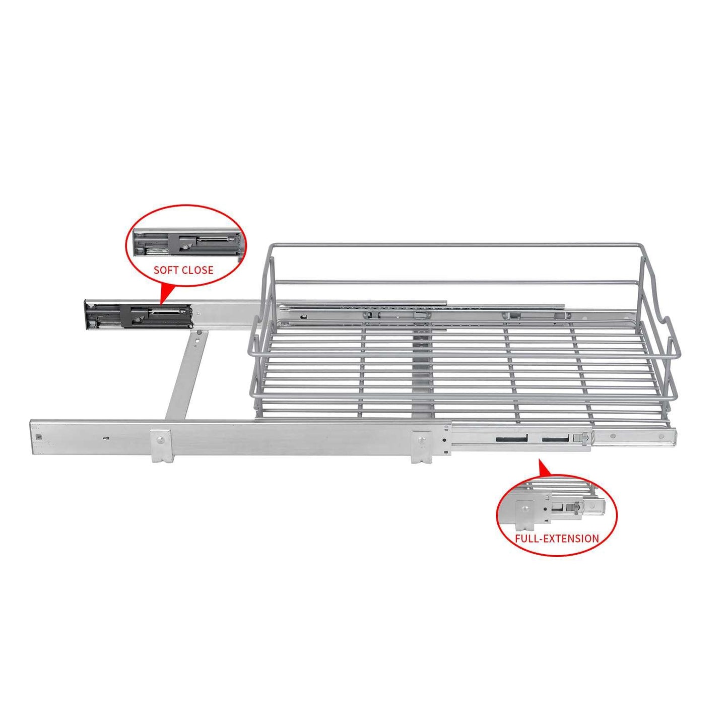LOVKIT 1 Tier Pull Out Cabinet Organizer,(14½"W x 20" D) Soft Close Slide Out Drawer For Kitchen Base Cabinet, Pull Out Shelf, Roll Out Pantry Organization, 20 Inch Deep