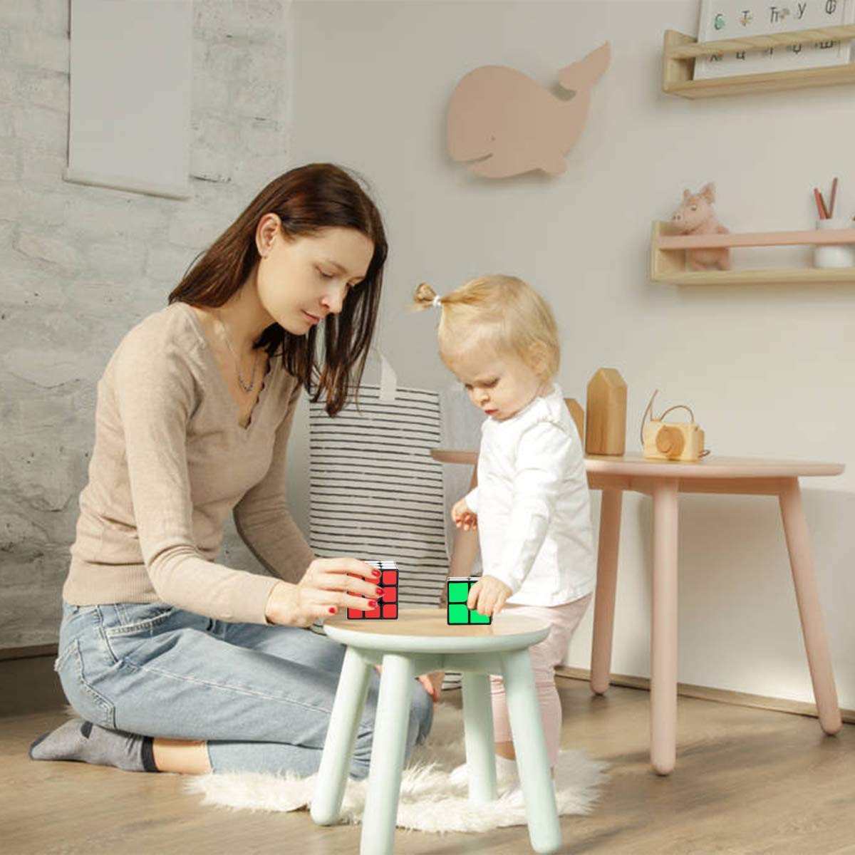 Speed Cube Set, Aitey Cube Bundle 2x2 3x3 4x4 5x5 Pyramid Megaminx Skew Mirror Ivy Windmill Sticker Magic Cube Collection - Puzzles Cube Toys Gift for Kids and Adults Set of 10