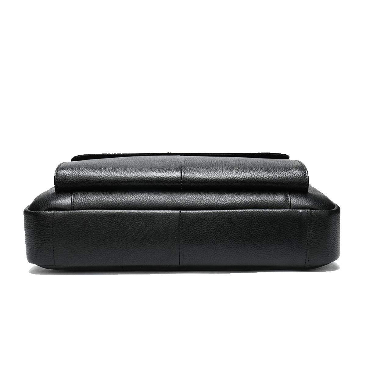 Leather Briefcase Laptop Bag Messenger Shoulder Work Bag Crossbody Handbag for Business Travelling Christmas for Men (CFC-Black)