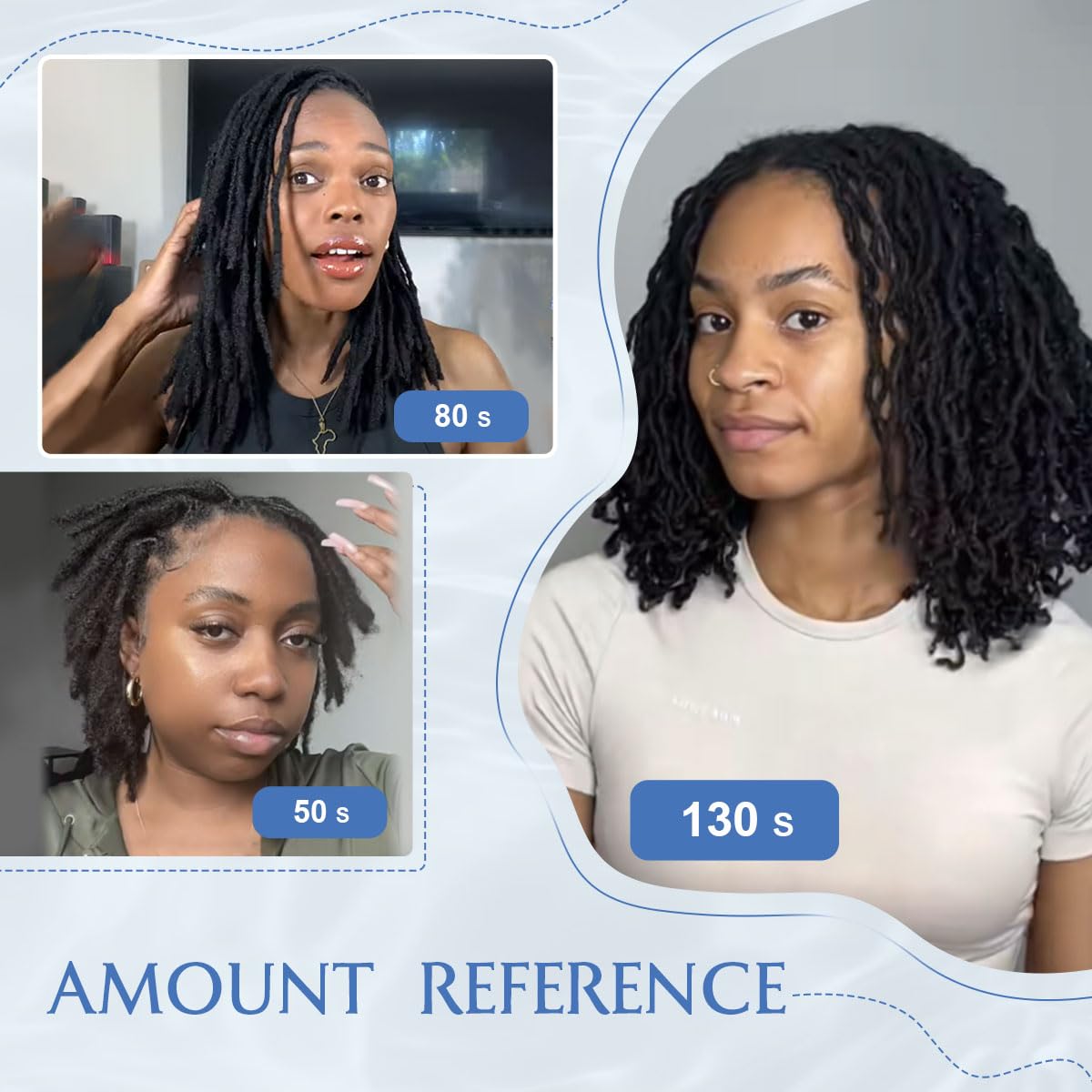 QUISDUIS 12 inch Loc Extensions Human Hair, 50 Strands Permanent Dreadlock Extension Human Hair 0.4cm Width 100% Full Handmade Dreads Can Be Dyed and Bleached Curled dreads extensions