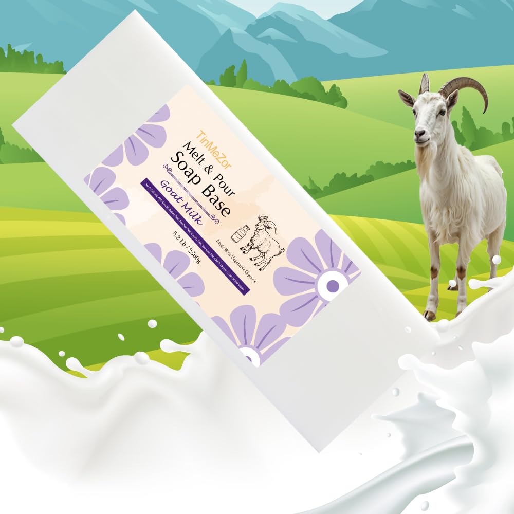 Goats Milk Soap Base Melt and Pour Glycerin Soap Base for Crafting and Soap Making Easy to Cut - 5.2 Pound
