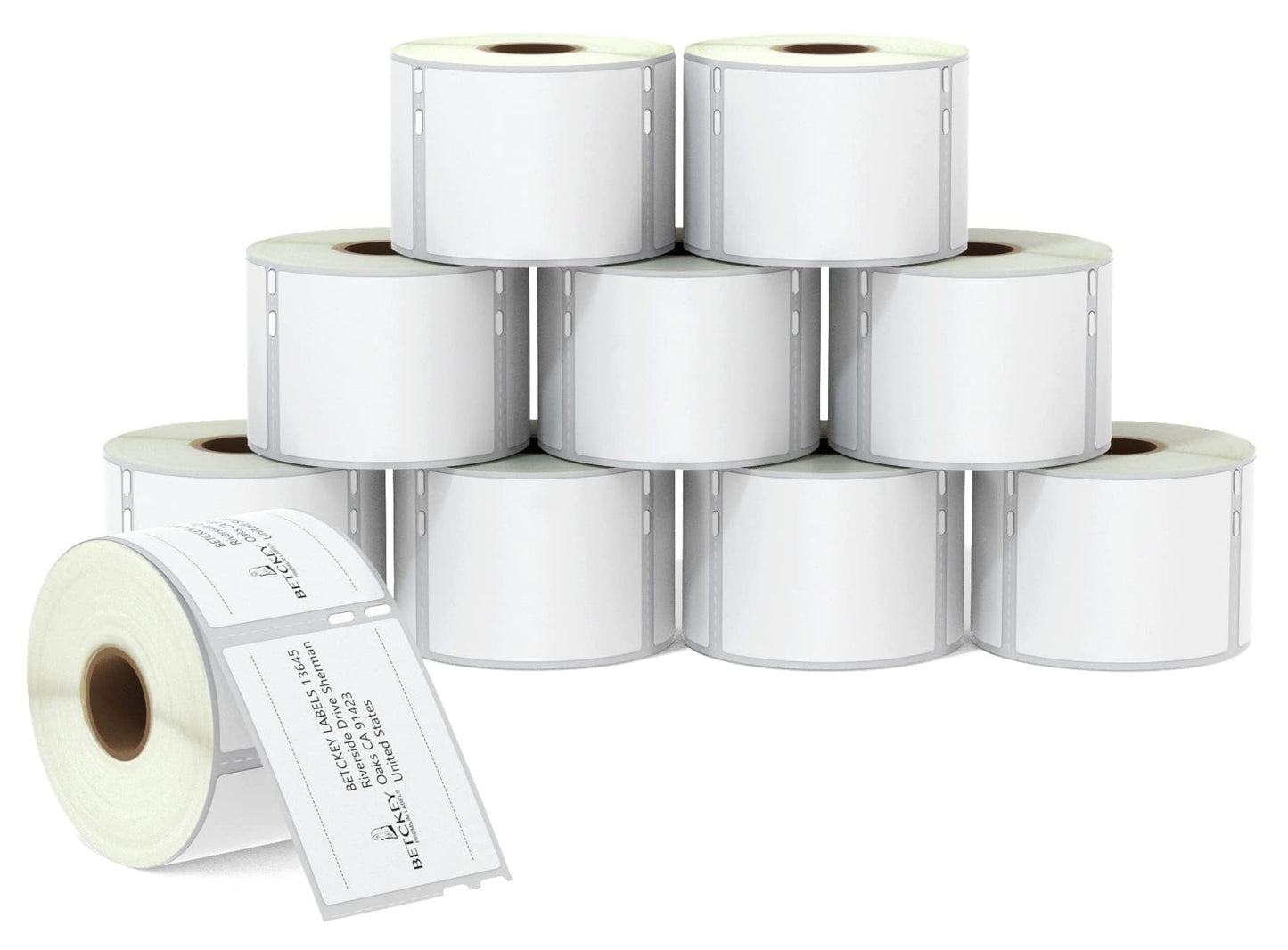 BETCKEY - Multipurpose Labels Replace for DYMO 30324/30258 (2-1/8" x 2-3/4"), Perforated, Compatible with DYMO Labelwriter 450, 4XL, NOT Fit 550 & 5XL [10 Rolls/4000 Labels]