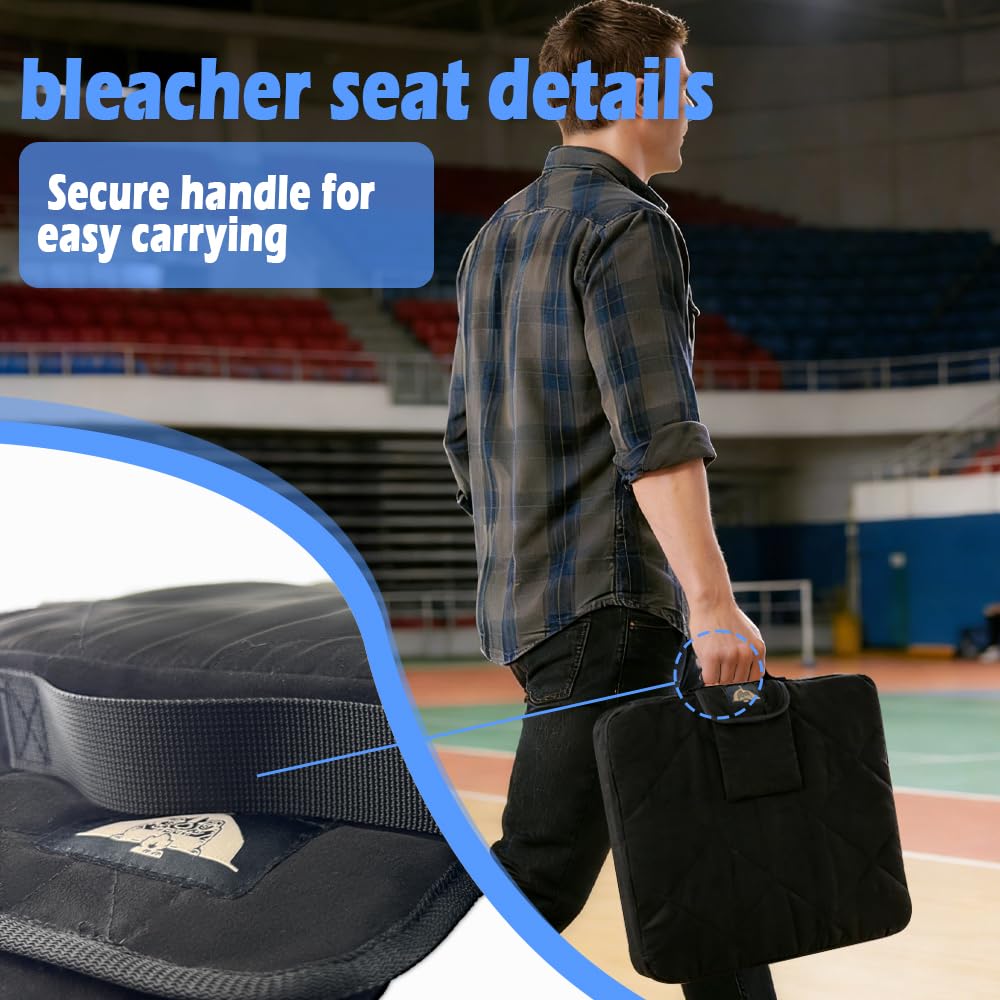 Stadium Seat Cushion with Memory Foam and 3 Level Heating Portable Seat Cushion for Chairs Office Stadium Bleacher Suitable for All Seasons (1 Pack)