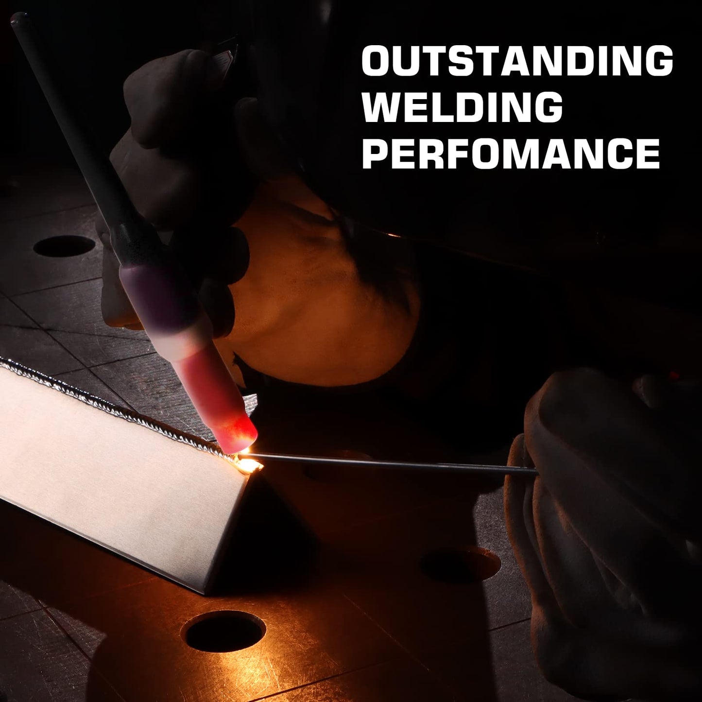 ARCCAPTAIN TIG Welding Gun, WP-17V Argon TIG Torch with 13FT Red Air Hose and 35-50mm Connector, Lift Tig Torch 150amp with 13FT Cable for ARCCAPTAIN ARC200, MIG200, MIG250, ARC205 Pro and MIG205 Pro