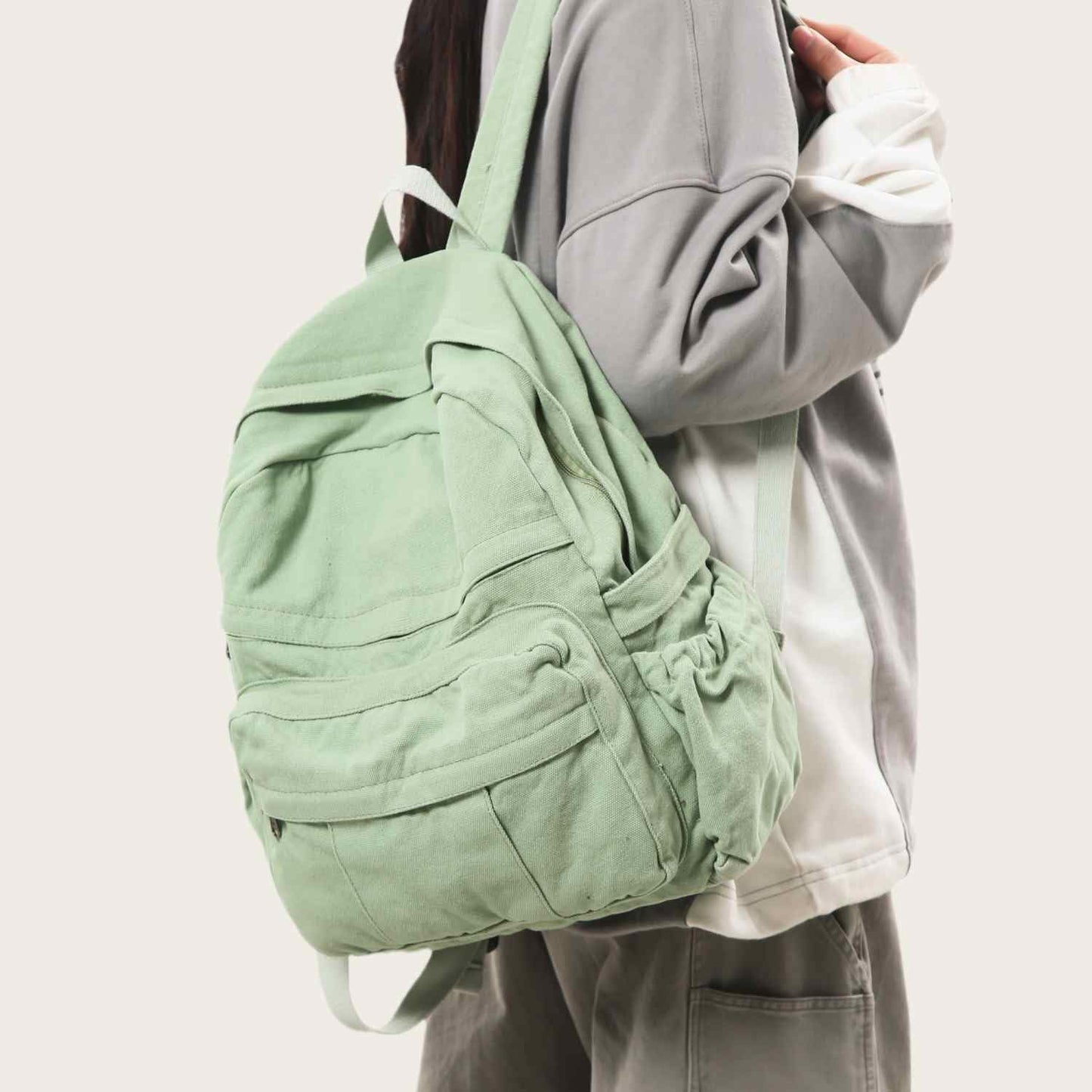 Canvas Backpack for Women Men Retro Aesthetic Rucksack Vintage Backpack for College Travel Laptop Bag