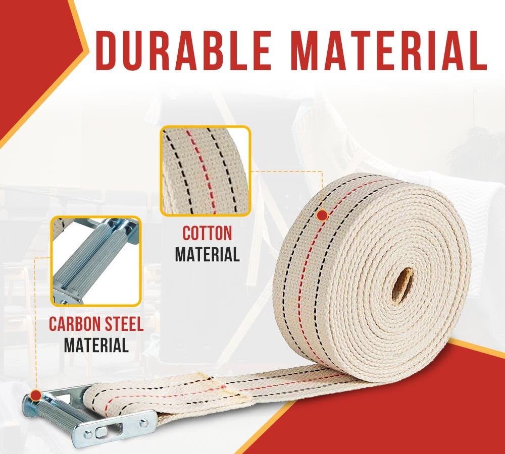 Mytee Products (2 Pack) 2" x 20' Piano Moving Strap with Roller Buckle, Made from Cotton Webbing
