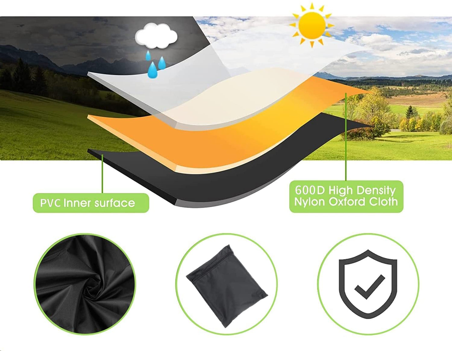 2 Pack IBC Tote Cover, 600D Heavy Duty Waterproof Cover for 1000L IBC Container Rain Water Tank, Outdoor 275 Gallon Rain Barrel, Anti-Dust, Sun Protective