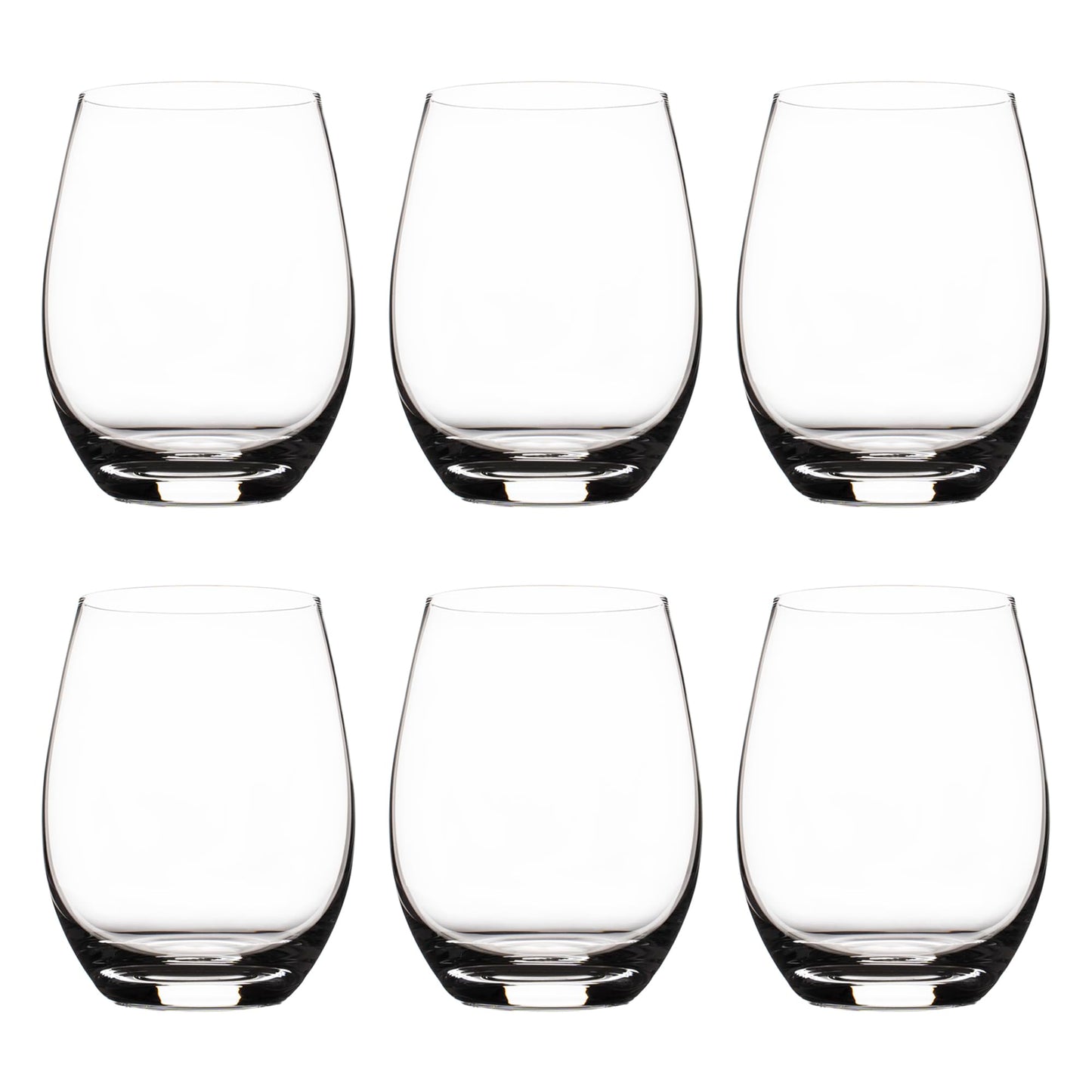 Premium Crystal Stemless Wine Glasses Set of 6, 450 ml Lead-Free Red or White Wine Glass, Water Juice Glasses, All-Purpose Beverage Cups, Clear Drinking Tumblers in Gift Box, Dishwasher Safe