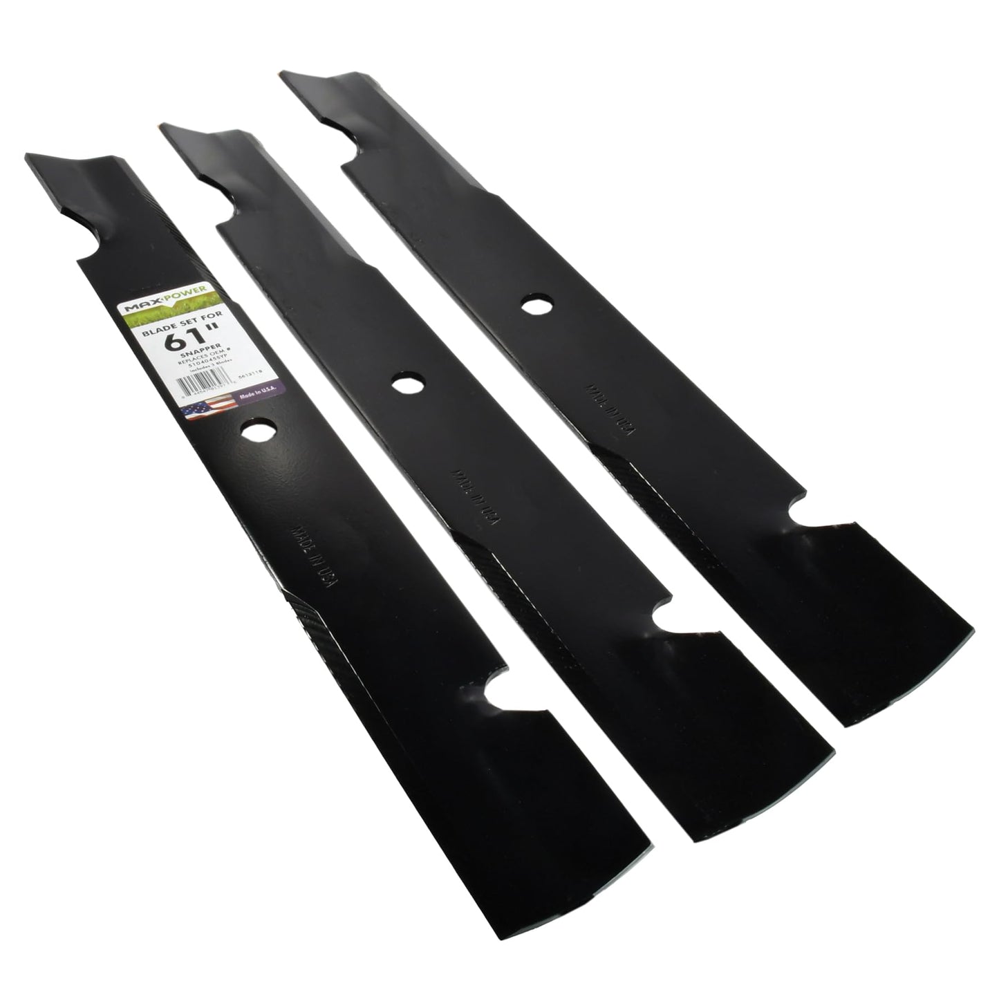 MaxPower 561311B 3 Blade Set for 61" Cut Scag, Snapper and Husqvarna Mowers, Replaces OEM #'s 5208425, 5020842, 5101755, 539-105711