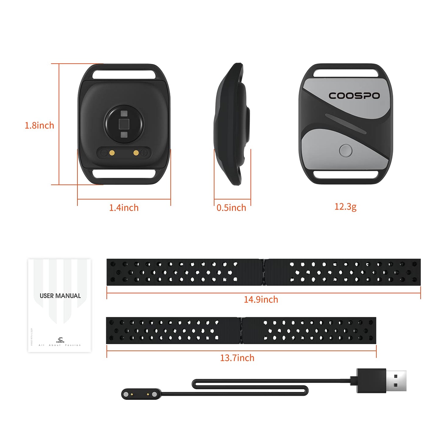 COOSPO Heart Rate Monitor Armband HW807, Bluetooth 5.0 ANT+ HRM with HR Zone LED Indicator, Tracking Heartbeat HRV for Fitness Training, Work with Peloton/Polar/Wahoo/Strava/Zwift/DDP Yoga