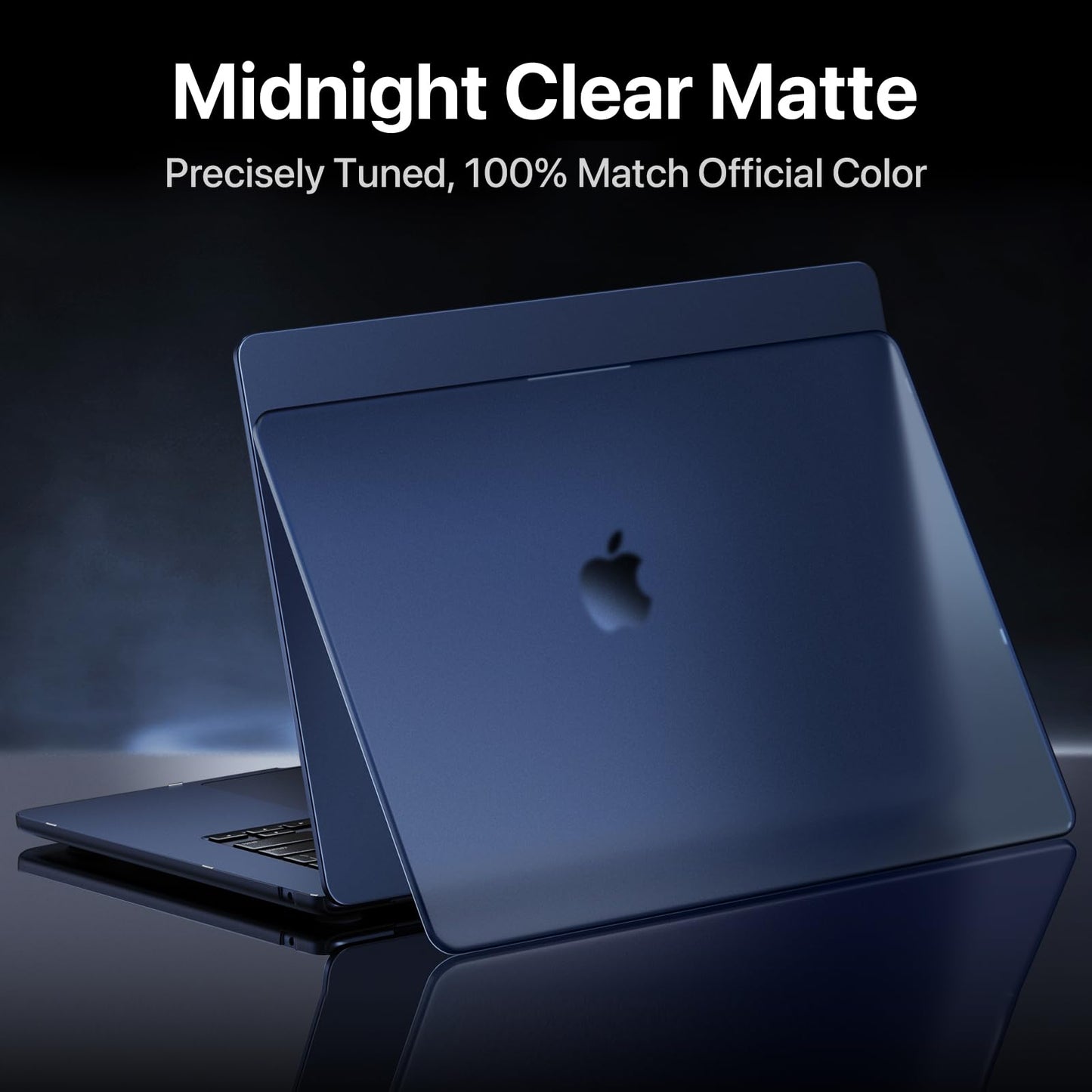Compatible for MacBook Air 15 inch Case M5 M4-M2 2026 2025-2023 [100% Match Official Color] [Ultra Thin Armor] Protective Hard Shell Matte Cover for Laptop A3448 A3241 A3114 A2941 - Midnight Clear
