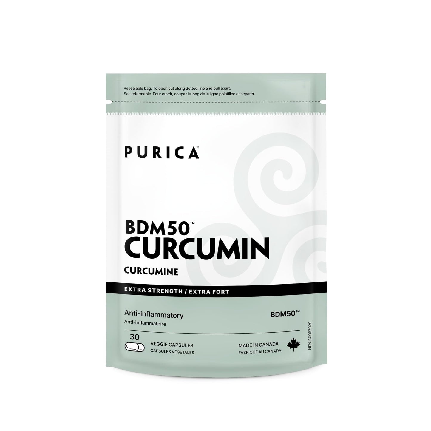 PURICA Curcumin BDM50 Extra Strength, 30 Vegan Caps, 30-Day Supply, Curcumin Supplement to Support Joint Comfort, Enhance Mobility & Flexibility, Promotes Overall Well-Being with Optimal Absorption