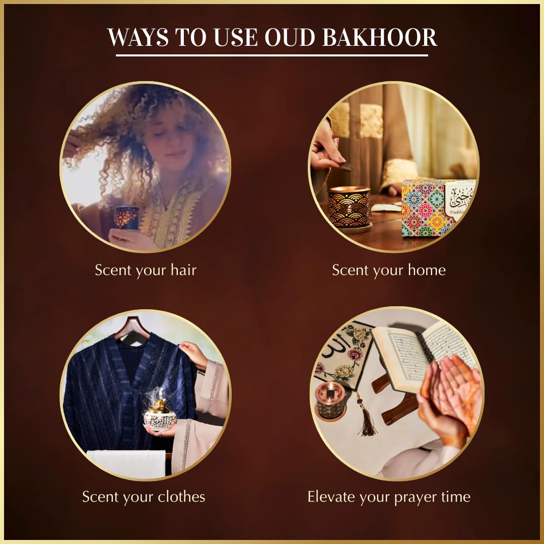 Oud Bakhoor Variety Box & Burner by Dukhni | Arabian Oudh Incense Set with Candle Incense Burner| 20 pcs Arabic bukhoor Incense Bricks, 10 Mixed scents | Islamic, Eid & Ramadan Gifts | Home Fragrance
