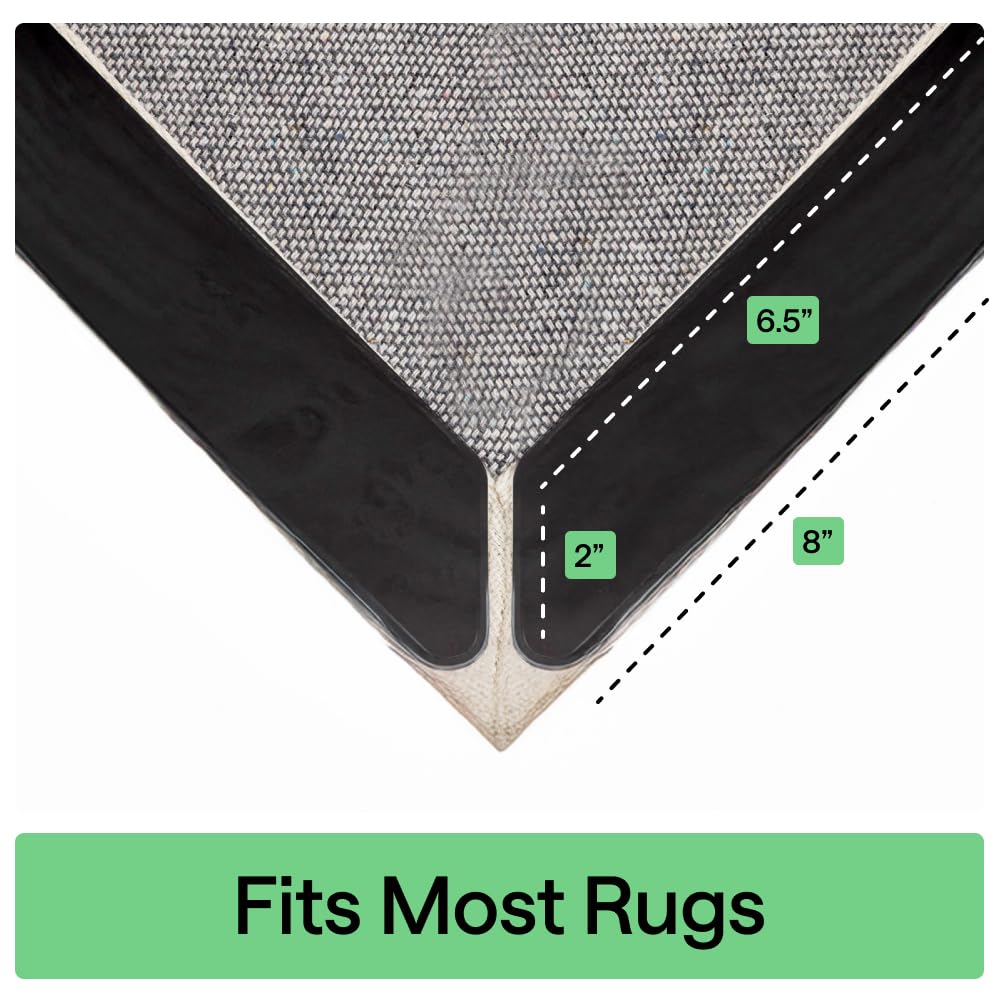 GORILLA GRIP 24 Pc Rug Gripper Pads Keep Area Rugs Corners from Curling, Reusable Double-Sided Stickers Holds Down Carpet in Place, Grips on Tile and Hardwood Floors Helps Prevent Sliding, Home Décor