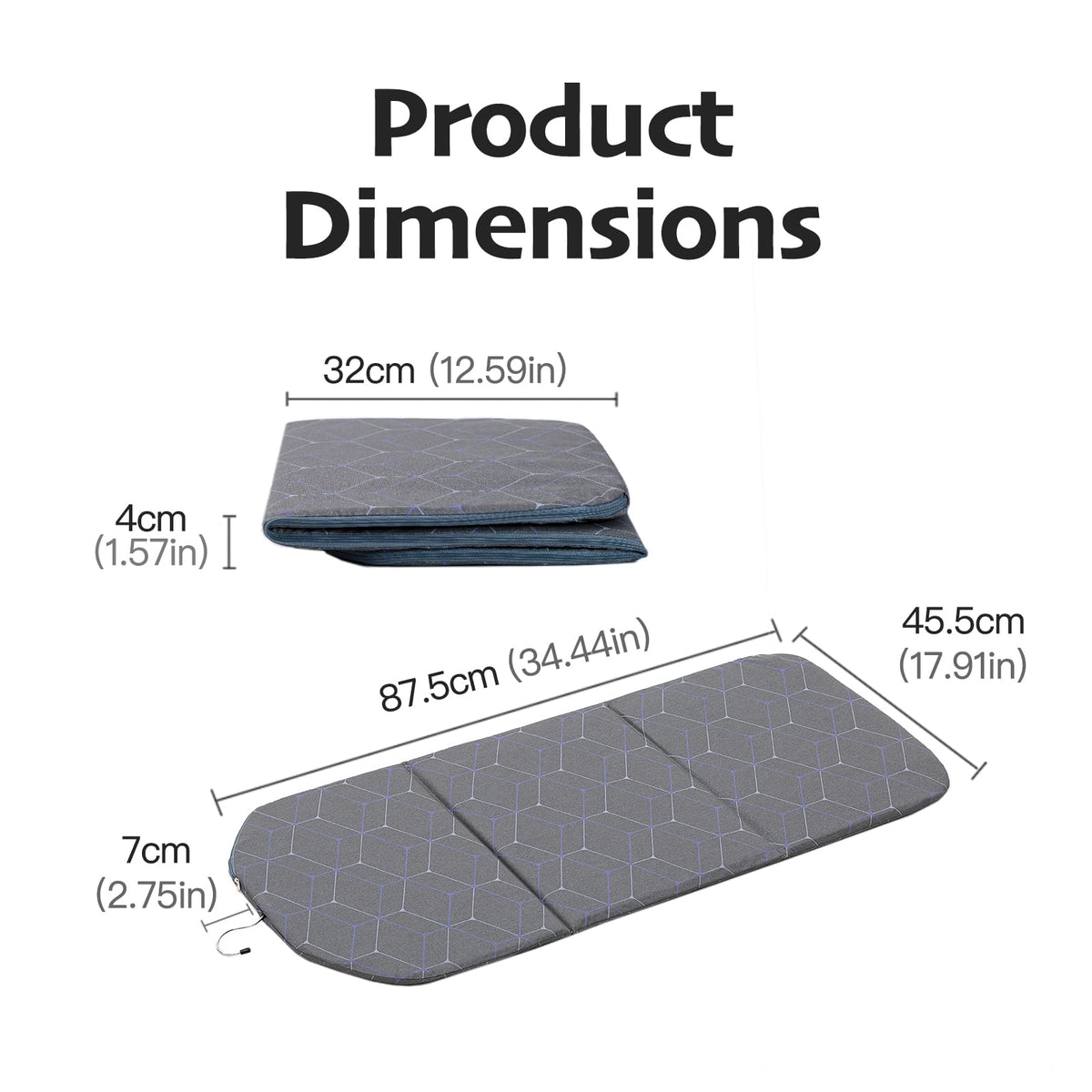 Portable Ironing Mat for Flat Surfaces, Hanging Steamer Board for Clothes, Steamer Pad