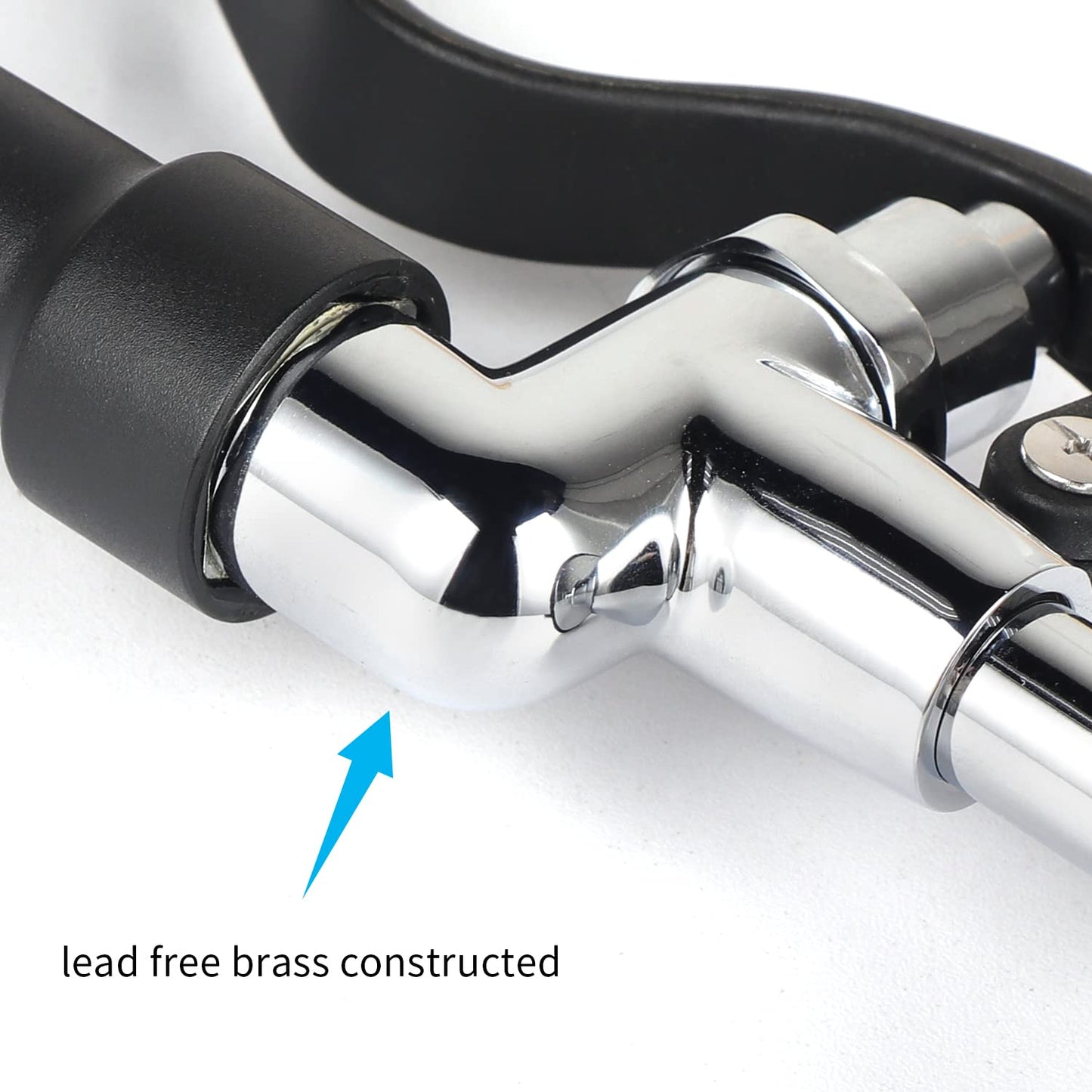 KWODE Pre-Rinse Spray Valve Commercial Kitchen Sink Faucet Sprayer Head with Hand Grip Assembly 1.42GPM High Pressure Dish Sprayer Nozzle Kit for Restaurant Industrial Faucet, Chrome (Black)