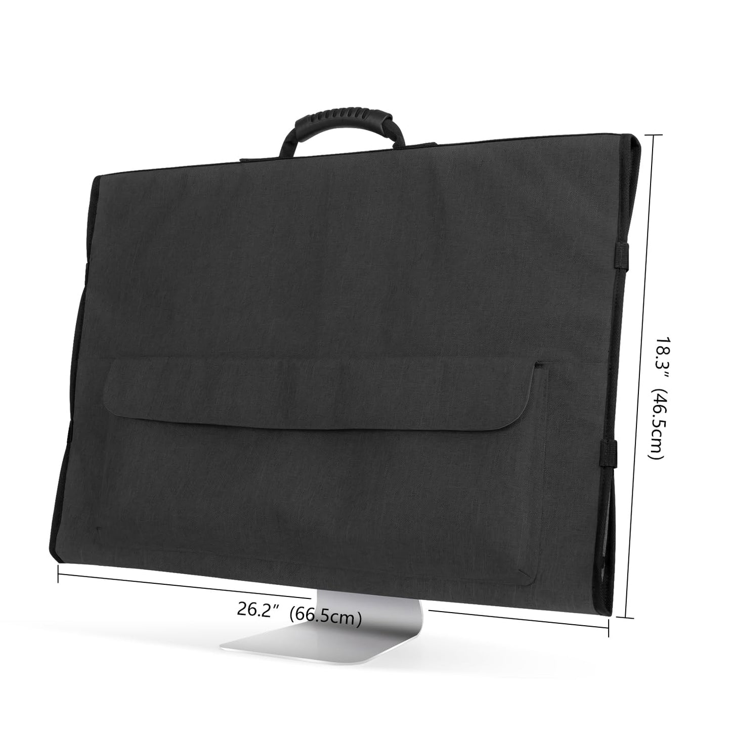 CURMIO Travel Carrying Bag Compatible with Apple 27" iMac Desktop Computer, Protective Storage Case Monitor Dust Cover with Rubber Handle for 27" iMac Screen and Accessories, Black, Patent Pending