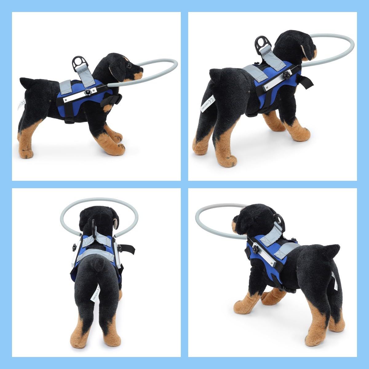 Blind Dog Harness, Lightweight Guiding Device for Collision Avoidance with Reflective Design for Small to Medium Dogs 8.8-22.0lbs Anti-Collision Halo Ring