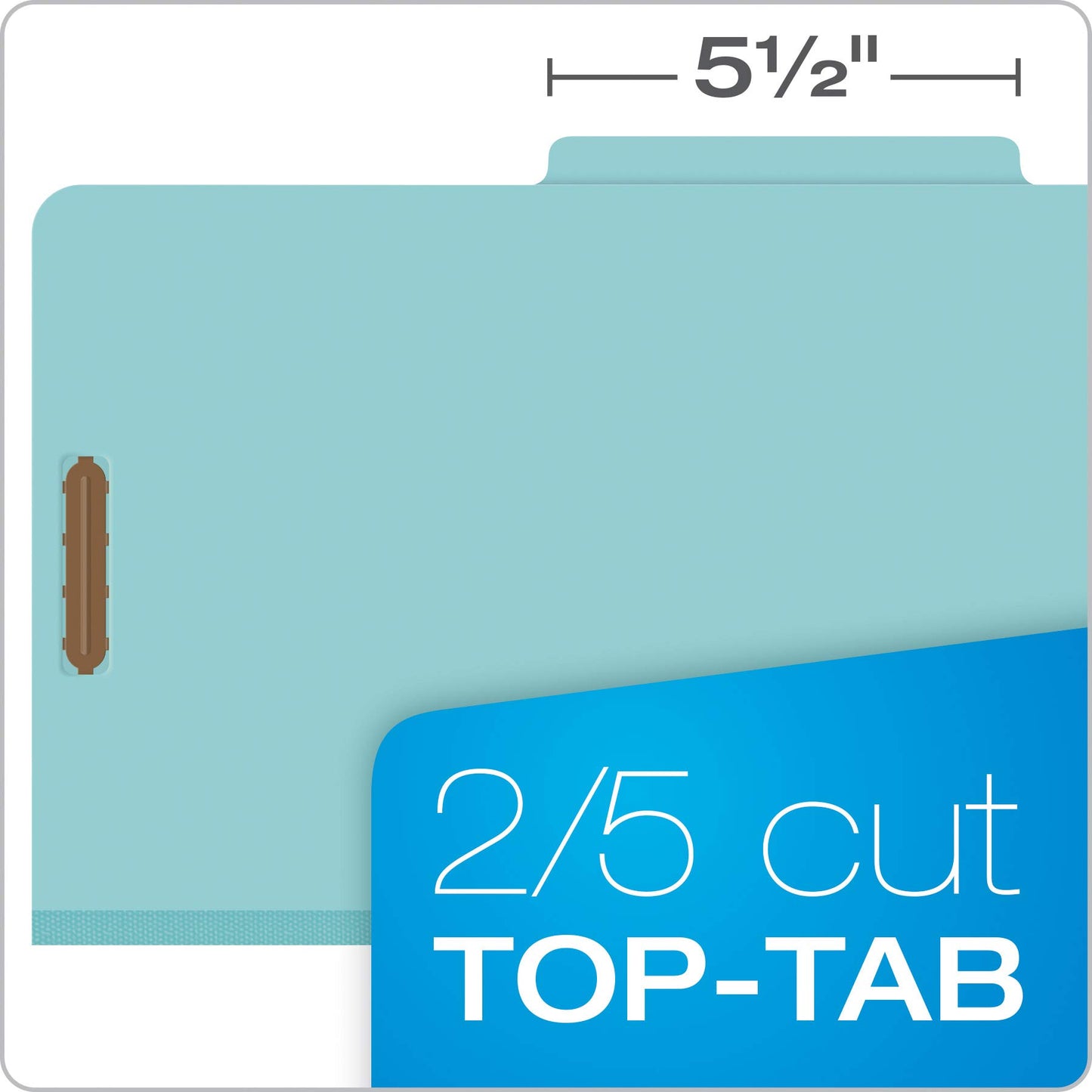 Globe-Weis 100-Percent Recycled Classification Folders, 2/5 Cut Tab, 1 Divider, 2-Inch Embedded Fasteners, Legal Size, Light Blue, 10 Per Box (28777R)