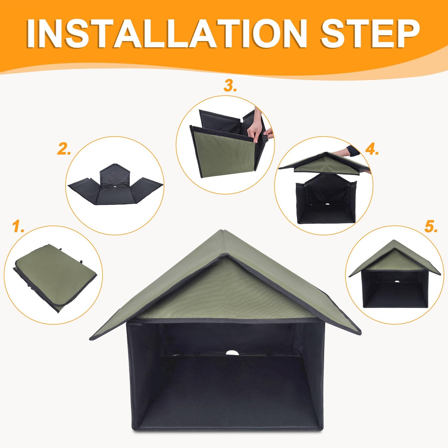Soekoa Outdoor Cat Feeding Station, Stray Cat Shelter, Cat Shelter Outdoor for Food and Wate, Waterproof Pet Shelter for Cats Birds, Rabbits and Small Dog