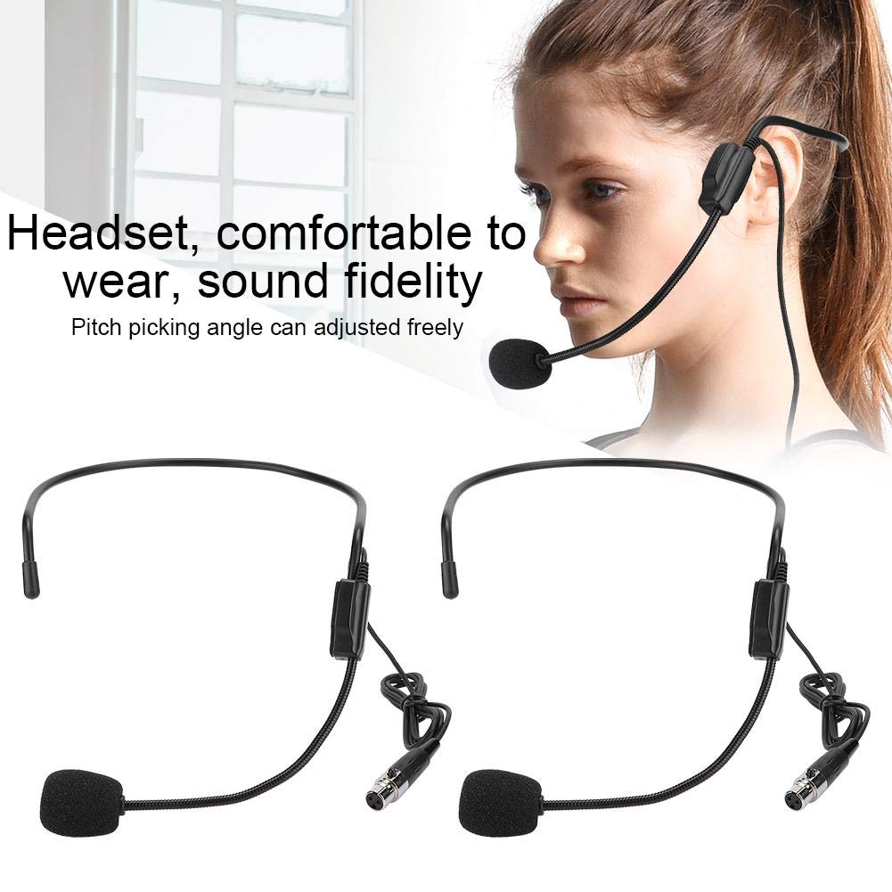 2PCS Head Wearing Electric Mic, Mini Microphone Voice Audio Condenser Mic with XLR 3pin TA3F Connector, Wearing Amplifying Microphone