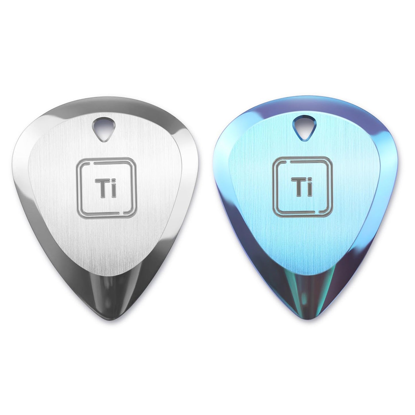 Ti-Geek Premium Titanium Guitar Pick 2.8mm Thickness, Neptunnus Blue & Metallic Silver for Metallica, Bass, Electric Guitar No-Slip Grip, Wrist Band, Lifetime Durability - Perfect for Guitar lover