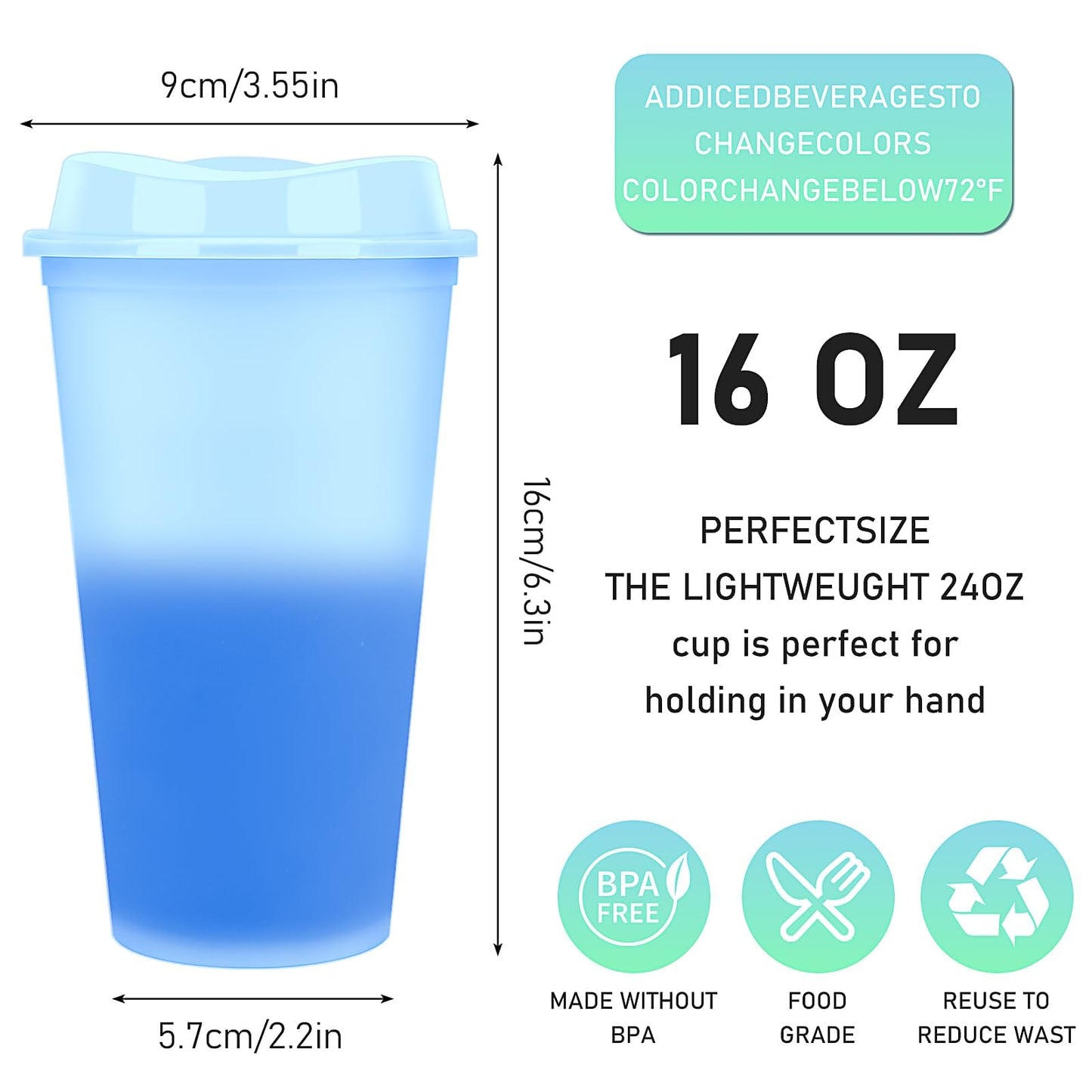 Color Changing Coffee Cups, 16oz Reusable Coffee Cups with Lids, 30 Pack Hot Coffee Tumbler for Kids and Adult Party Favors