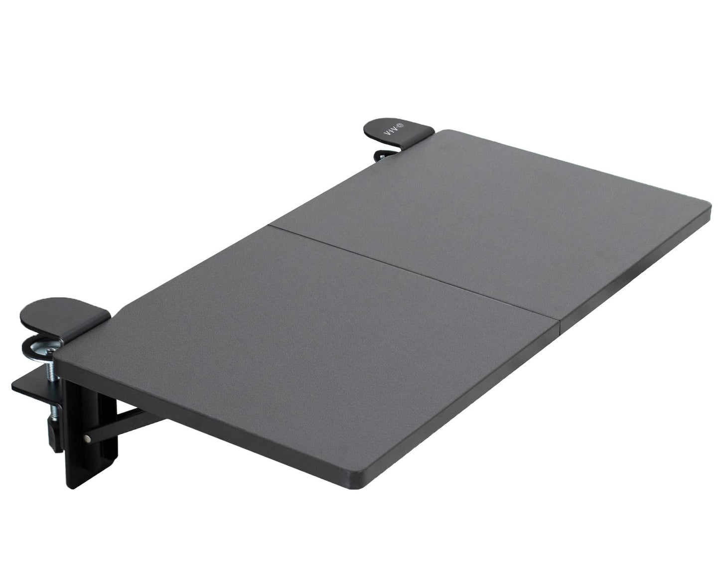 VIVO Clamp-on 24 x 12 inch (14 Including Clamps) Desk Extender, Wrist Support, Foldable Keyboard Tray, Table Mount for Sit Stand Desks, Black, DESK-EXT24.