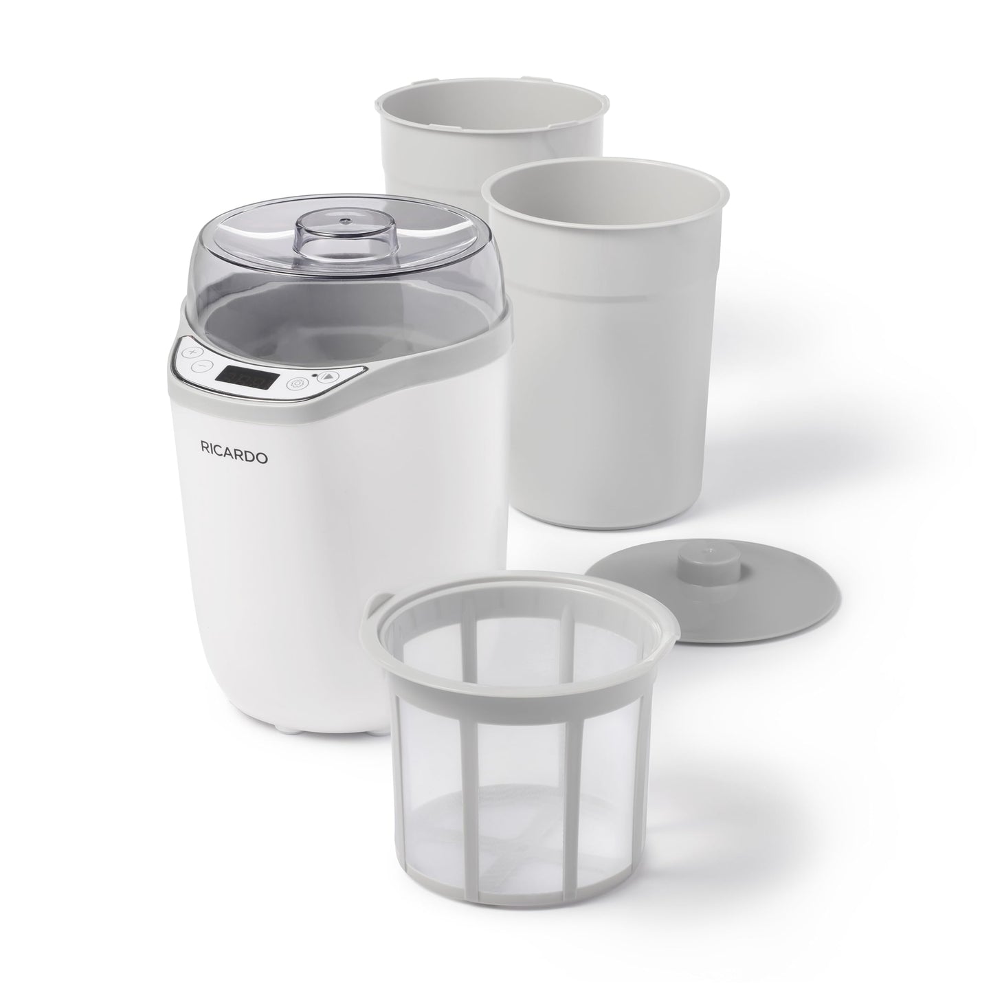 RICARDO Yogurt Maker, 1.5L Capacity, Fresh Yogurt in 8 Hours, Digital Timer, Compact Design, BPA-Free, Dishwasher Safe Detachable Parts