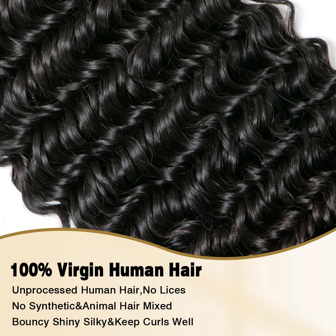 12A Human Hair Deep Wave Bundles(16 18 20 22 Inch)100% Unprocessed Brazilian Deep Wave Human Hair Bundles Wet and Wavy Bundles Hair Extension Sew In for Black Women Natural Color