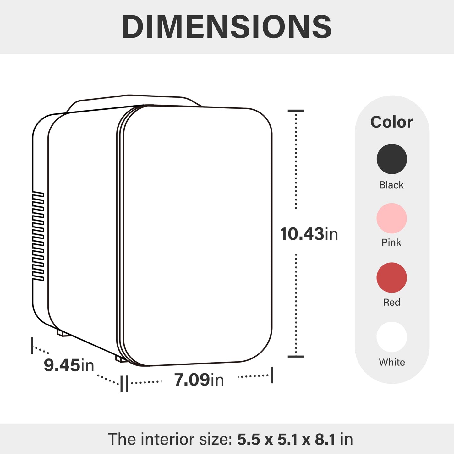 Simple Deluxe Mini Fridge, 4L/6 Can Portable Cooler & Warmer Freon-Free Small Refrigerator, Provide Compact Storage for Skincare, Beverage, Food, Cosmetics, for Bedroom, Office, Dorm, Pink