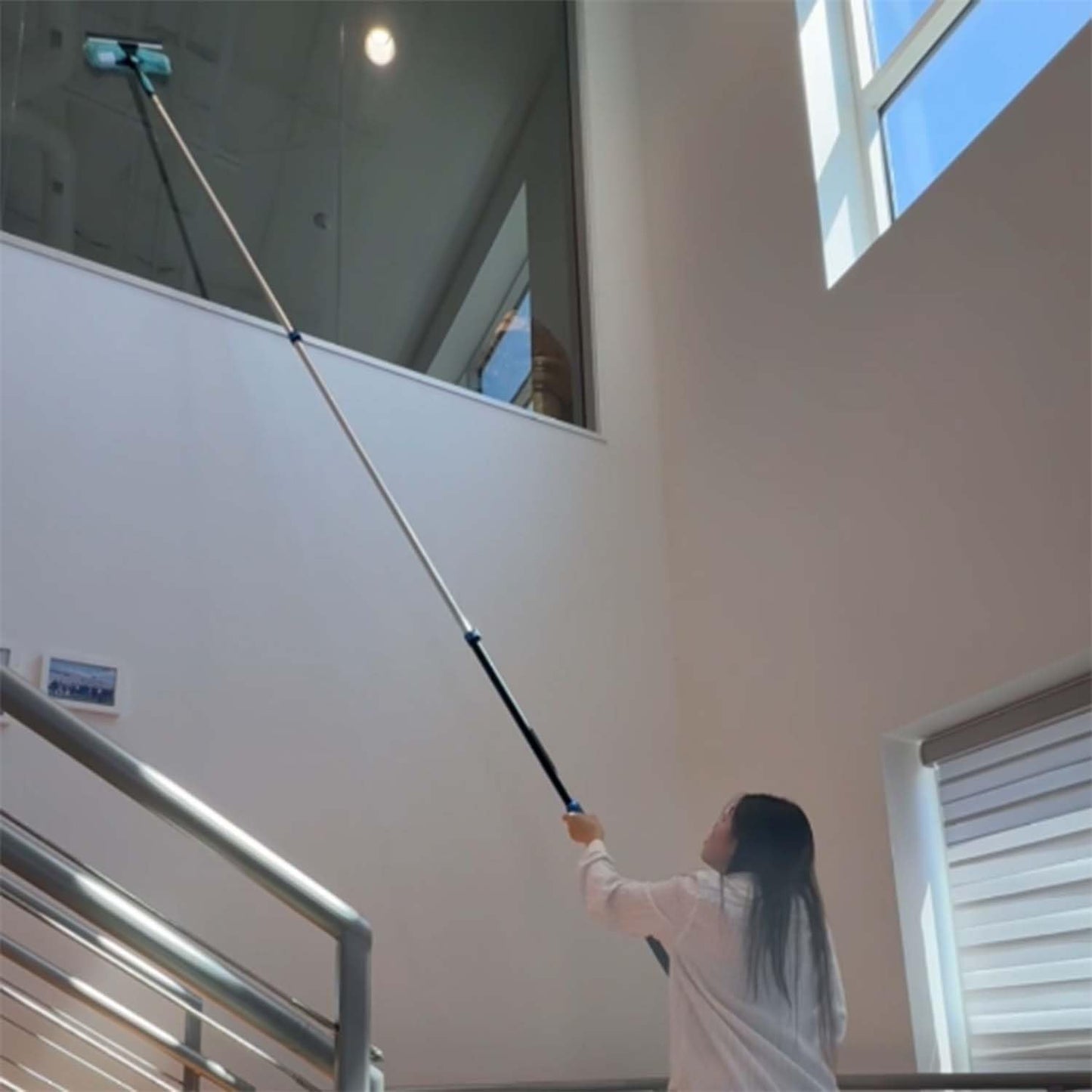 CXU 25 Feet Fan Cleaner High Ceiling 2 Cobweb Dusters with Extension Pole(18ft)