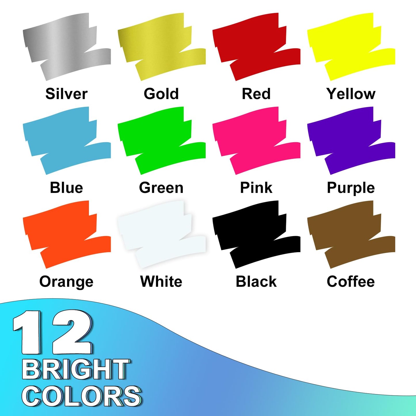 FansArriche Window Markers - 15mm Jumbo- 12 Pack Liquid Chalk, 3-in-1 Tip Bright Automotive Markers for chalkboard marking of windows, chalkboards, glass