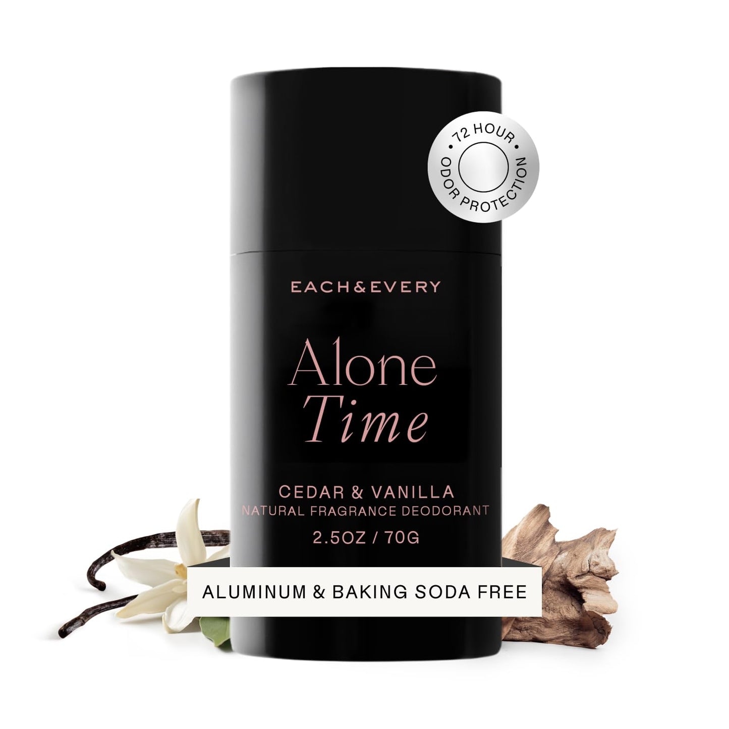 Each & Every All Natural 2.5oz Deodorant for Men and Women | Non-Toxic, Aluminum Free, Baking Soda Free, Paraben Free | Vegan, Cruelty Free | Made with Essential Oils, Cedar & Vanilla