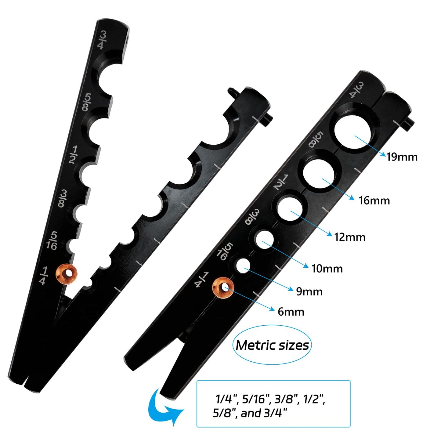 AeKeatDa Flaring Tools Set Tubing Pipe CT-806-A(1/4、5/16、3/8、1/2、5/8、3/4) 45 Degree Angle Eccentric Cone Type Kit Flaring Tool Kit Tubing Refrigeration