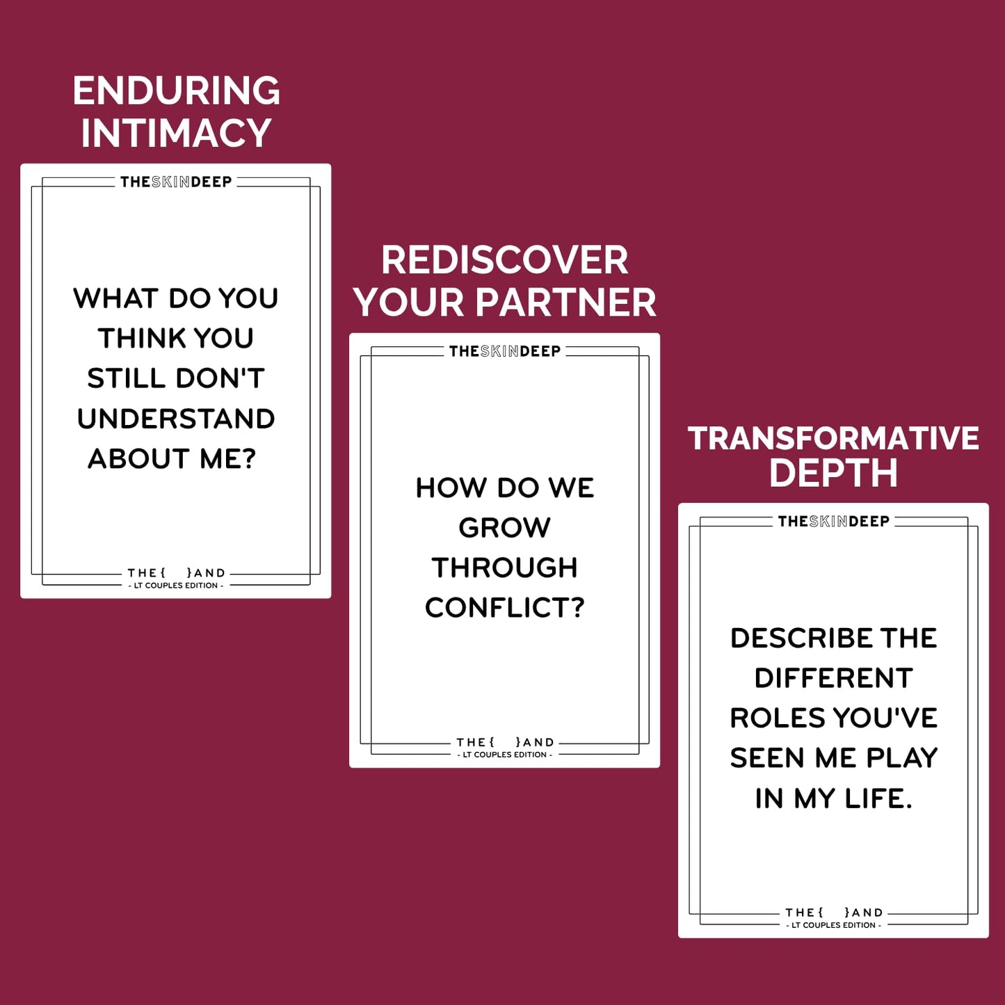 (The and) Long Term Couples Edition - 199 Meaningful Conversation Cards for Couples - Questions to Reconnect & Deepen Relationships - Couple Card Game to Reflect & Rediscover Love by The Skin Deep