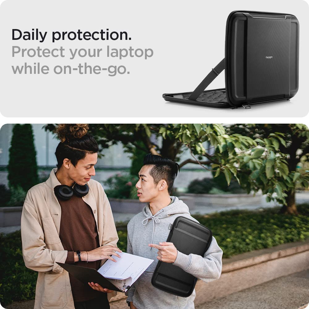 Spigen Rugged Armor Pro Case MacBook 16-Inch Pouch Compatible with MacBook Pro/Air M5 Pro/Max (2026), M5/M4/M3/M2/M1 A3403 A3186 A2991 A2780 A2485 A2141 - Black