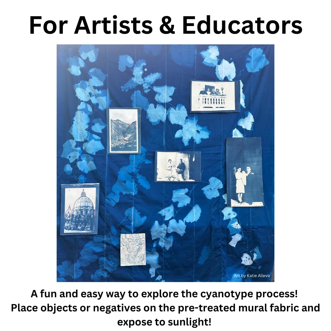 Jacquard Cyanotype Pretreat 60" x 84" Mural Fabric, Blue