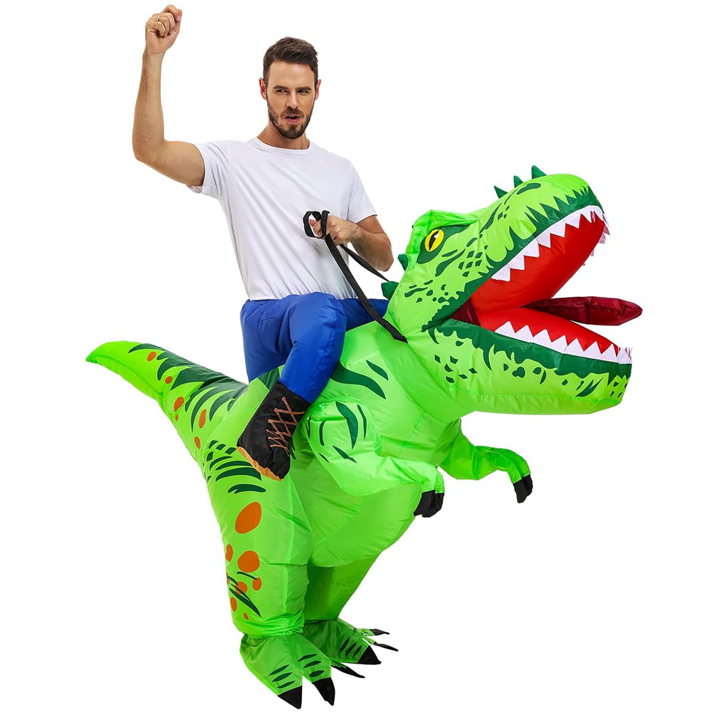 Inflatable Dinosaur Costume Funny Halloween Costumes, Blow up Costume for Halloween, Christmas, Carnival, Birthday, Party