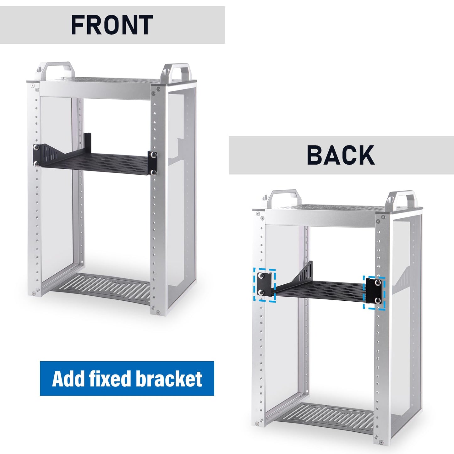 GeeekPi 1U Server Rack Shelf, 7.87" Depth Vented Rack Mount Cantilever Tray for 10 Inch Network Equipment Rack & Cabinet and DeskPi RackMate T1/T0 Server Cabinet