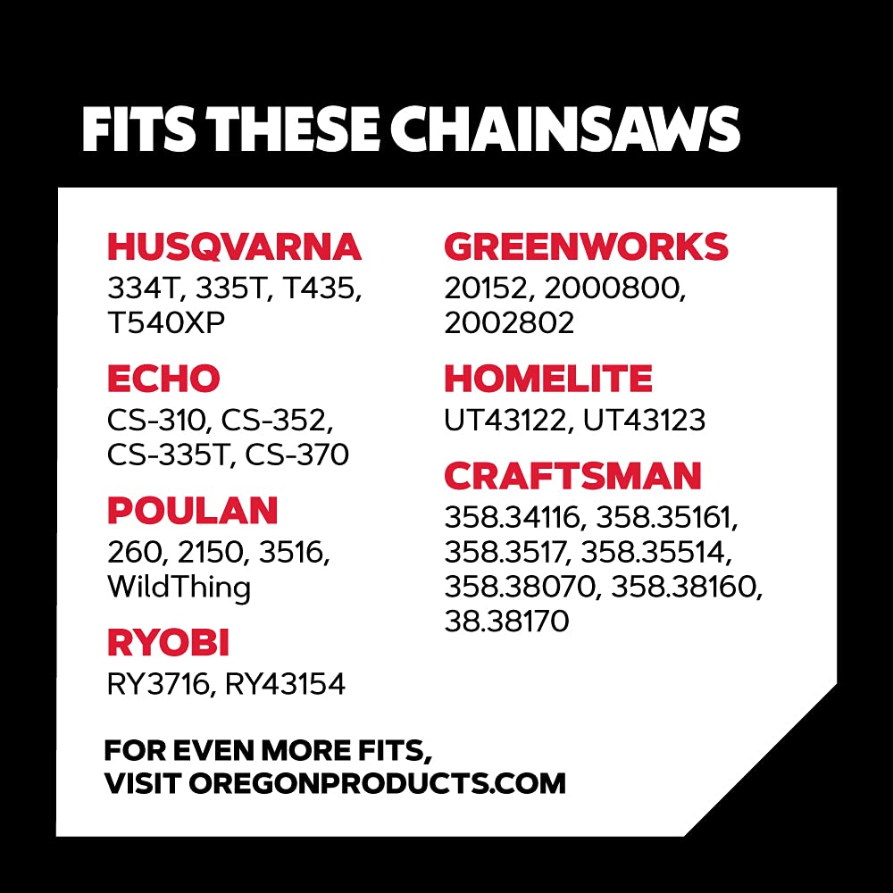 Oregon 3-Pack S56 AdvanceCut Chainsaw Chain for 16-Inch Bar -56 Drive Links – Low-Kickback Chain fits Husqvarna, Echo, Poulan, Craftsman and More