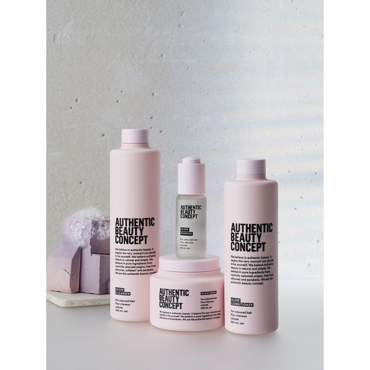 Authentic Beauty Concept Glow Mask, for Color Treated Hair, Moisturizes and Nourishes, Vegan, Paraben and Silicone Free, 200mL