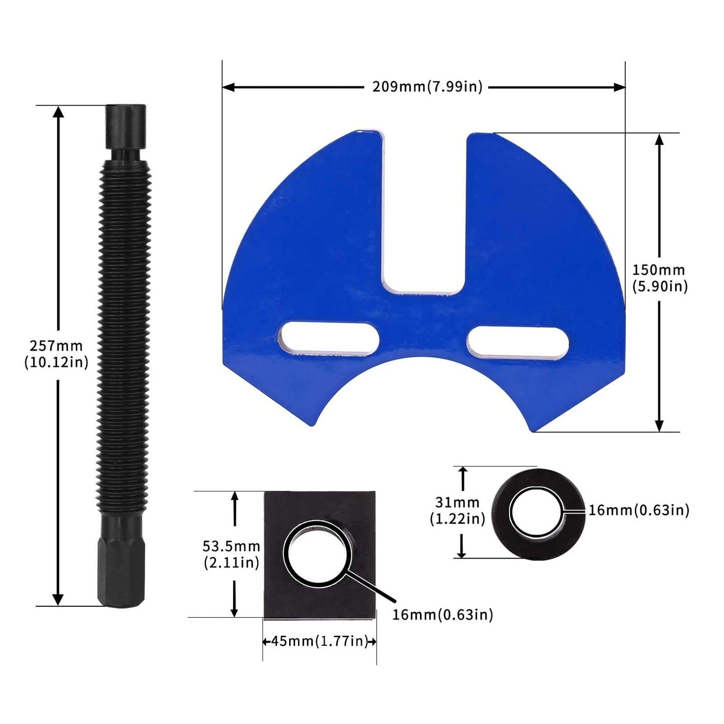 HZAUTOS 40100 Hub Remover Tool Kit, Brake Disc and Wheel Removal for Most 5, 6 & 8 Lug Hub Assemblies on Cars and Trucks