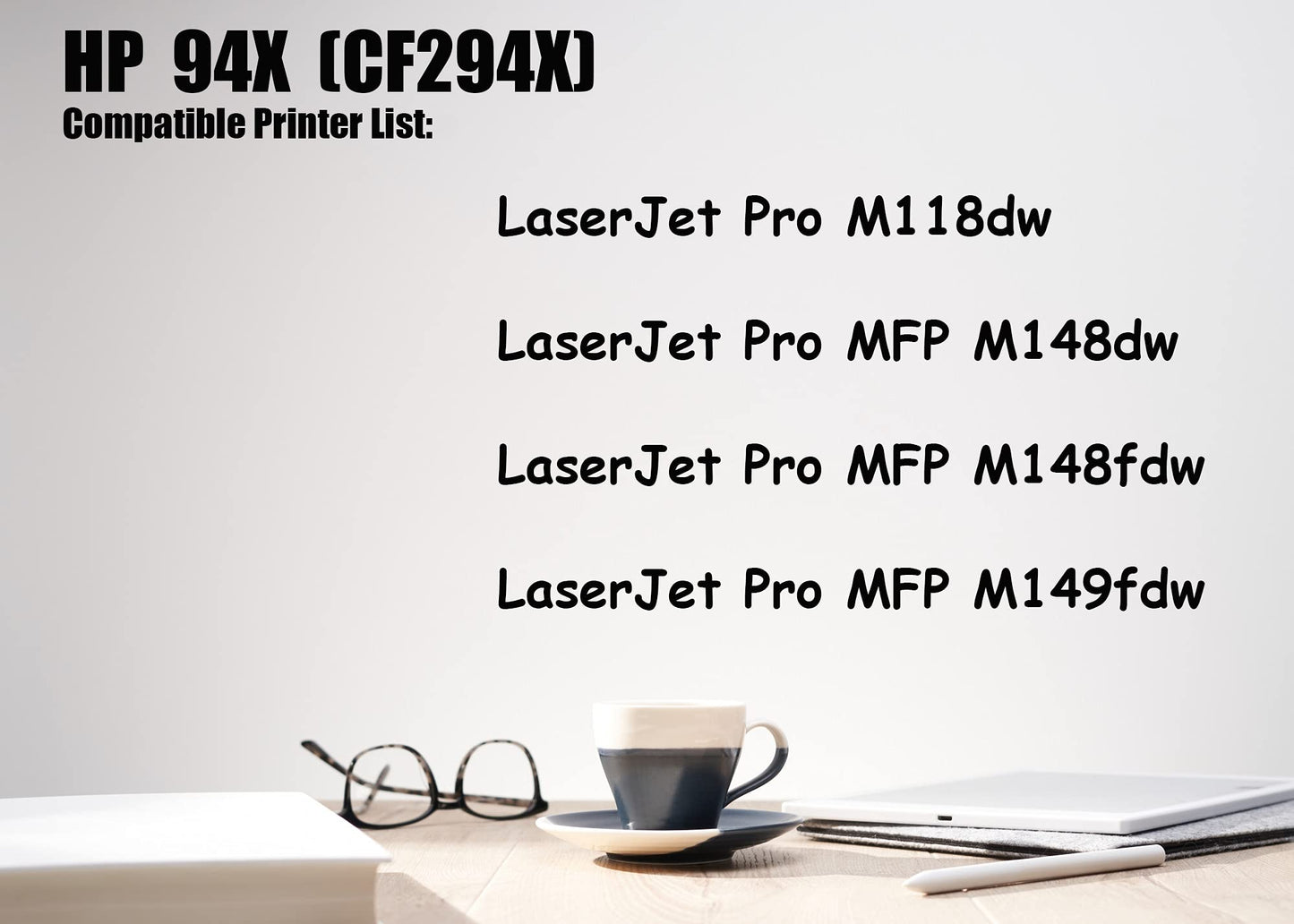 2 Pack Ultra Toner® Compatible Replacement for HP 94X CF294X hp94x cf294x 94a cf294a hp94 High Yield Black Toner Cartridge for HP LaserJet Pro M118dw MFP M148dw MFP M148fdw MFP M149fdw…