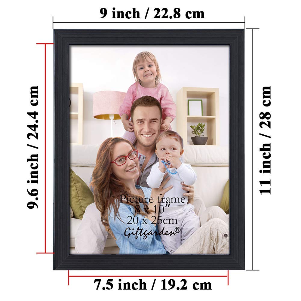 Giftgarden 8x10 Picture Frame Multi Photo Frames Set for Wall or Tabletop Display, 7 Pack, Black