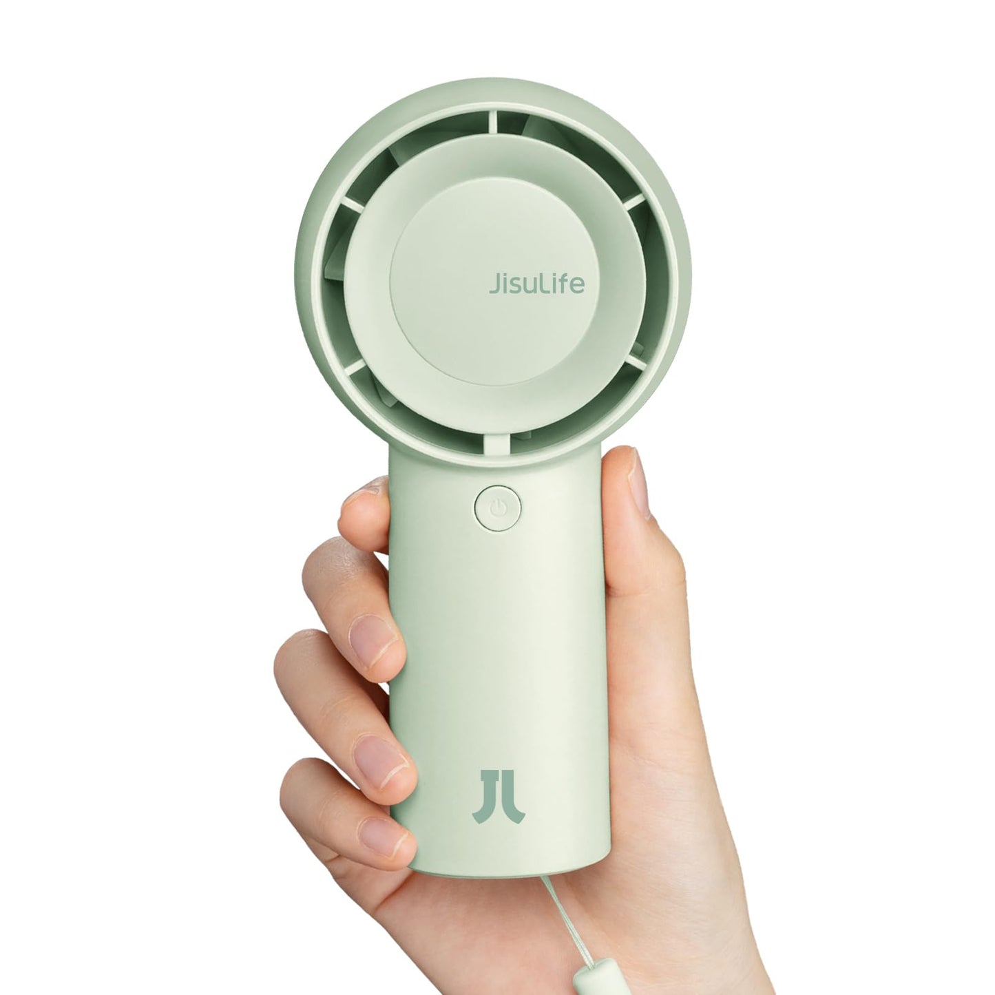 JISULIFE Handheld Turbo Fan [16H Max Cooling Time] Mini Portable Hand, 4000mAh USB Rechargeable Personal, Battery Operated Small Pocket Fan with 5 Speeds for Travel/Outdoor/Home/Office - Green