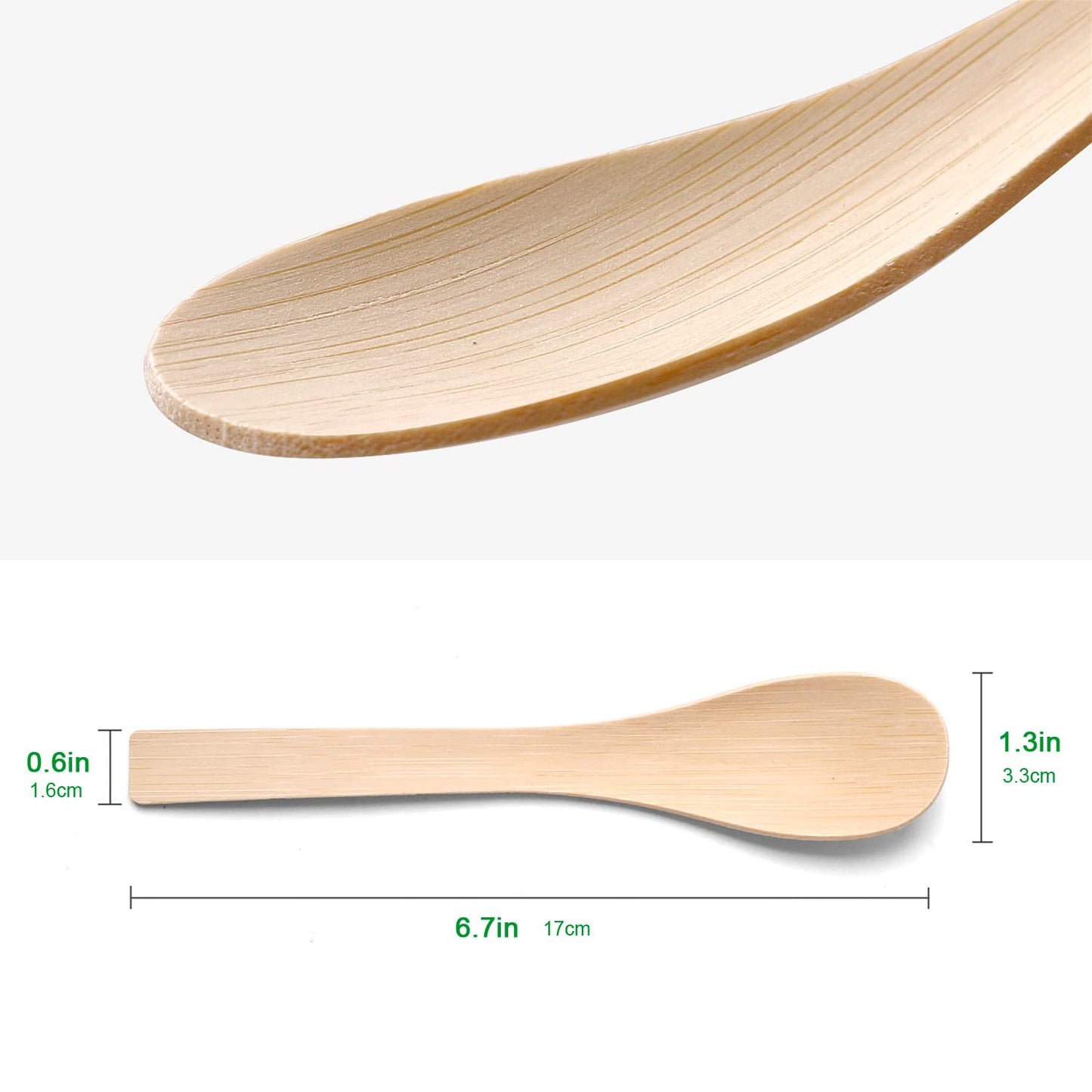 Bamboo Utensils Disposable -100PK Bamboo Soup Spoons 6.7" Disposable Compostable Spoons for Eating 100% Biodegradable Renewable Natural Travel Cutlery