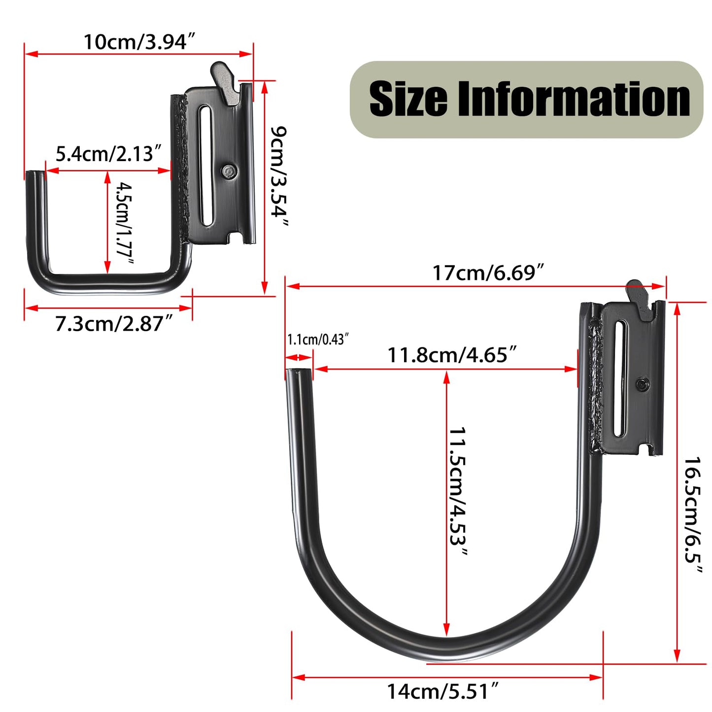 BTSKY 10 PCS E Track J Hooks with 2" and 4", Large Steel J Hook Tie Down Accessories, Heavy Duty X Track Steel Hanger for Enclosed Trailer, Cargo Van,Semi-Trucks Trailer, Black (Round and Square)