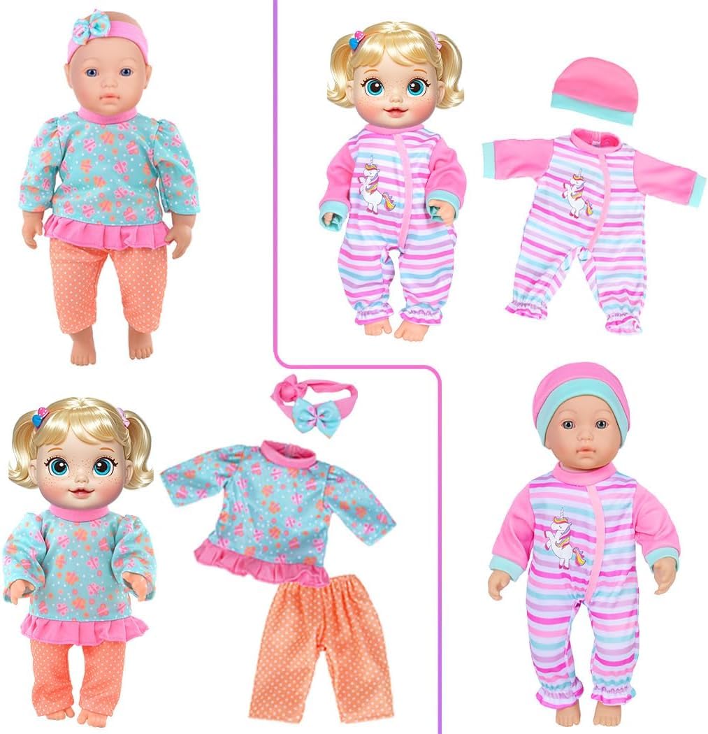 10 Sets Baby Doll Clothes and Accesories for 10 Inch Baby Dolls 12 Inch New Born Baby/Alive Baby Dolls 14 inch Dolls(No Doll