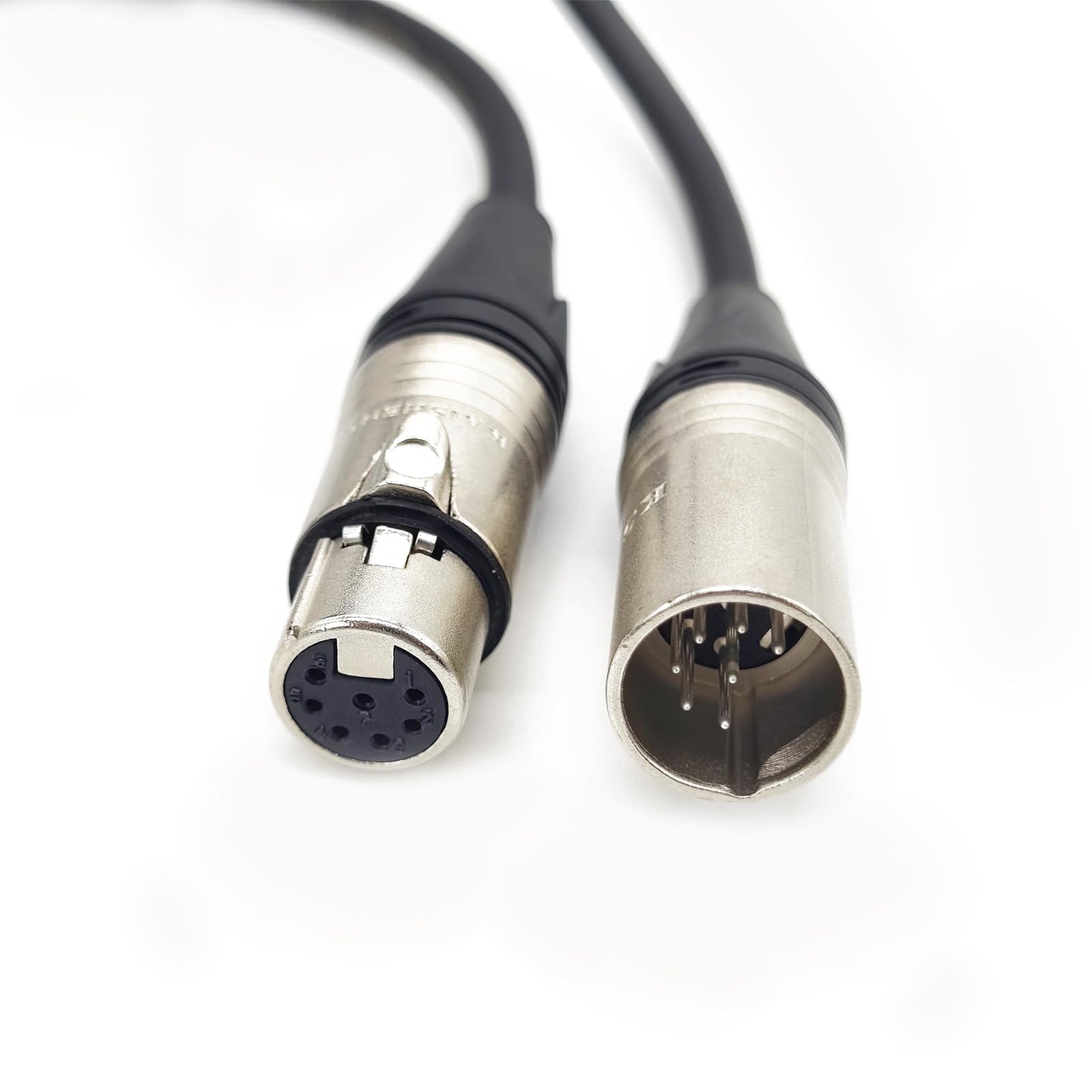 FOWIUNYE 6.56ft 7 Pin XLR Connector Cable, XLR Microphone Cable Balanced Male to Female Connections for Microphone and Audio Interface, Straight Female to Male Plug Cable（2Meter）